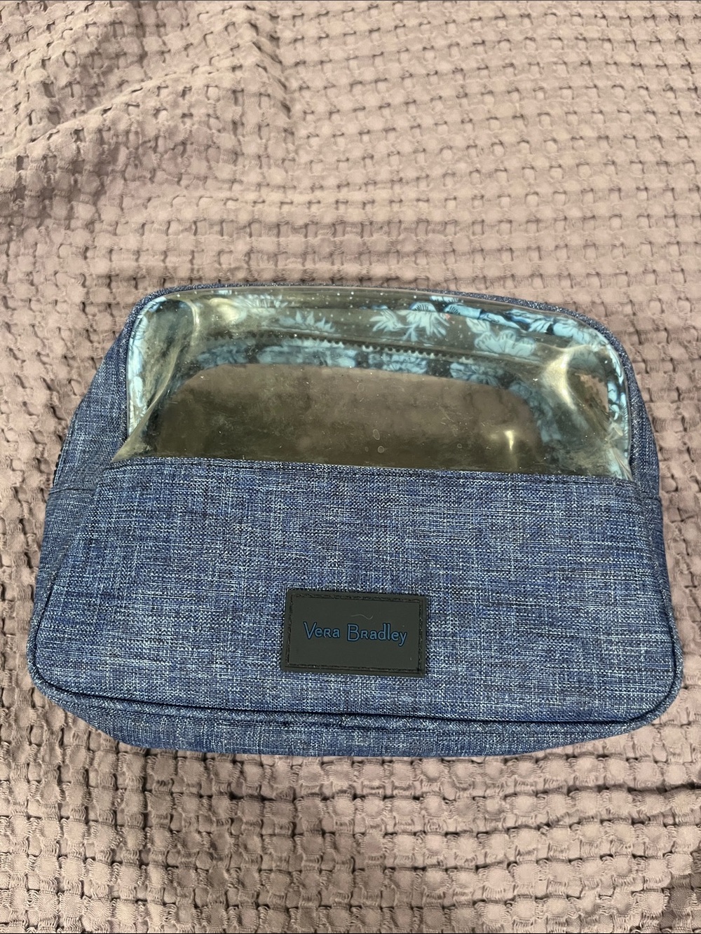 Vera Bradley Reactive Dark Blue Heather Blue Denim Cosmetic/Toiletries Case